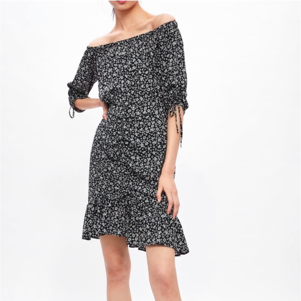 Zara Black and White floral Mini